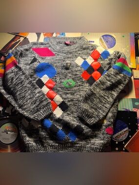 Vintage Pinwheel Salt & Pepper Sweater